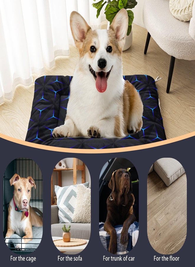 HOSIMA Geometry Print Pet Bed Mat,Fuzzy Crate Pads for Dog Cages,Washable Soft Cozy Sleeping Mat,Plush Black Pad Suitable for Small Dog Bed,30L*26W Inch. - Image 4